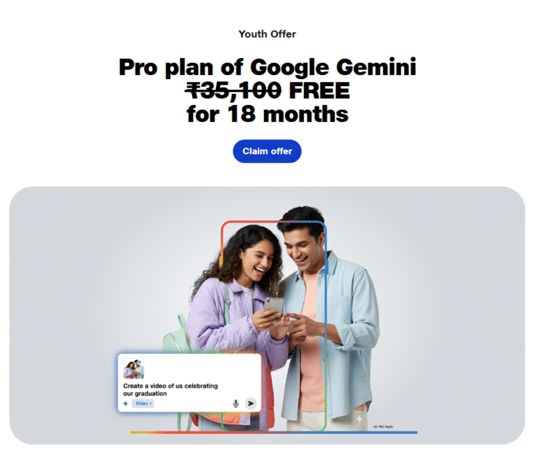 Google AI Pro – All JIO User get 18 Months Free